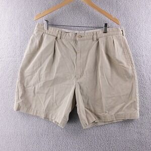 Vintage Polo‎ Ralph Lauren Mens 36 Pleated Chino Shorts Khaki Golf Crest
